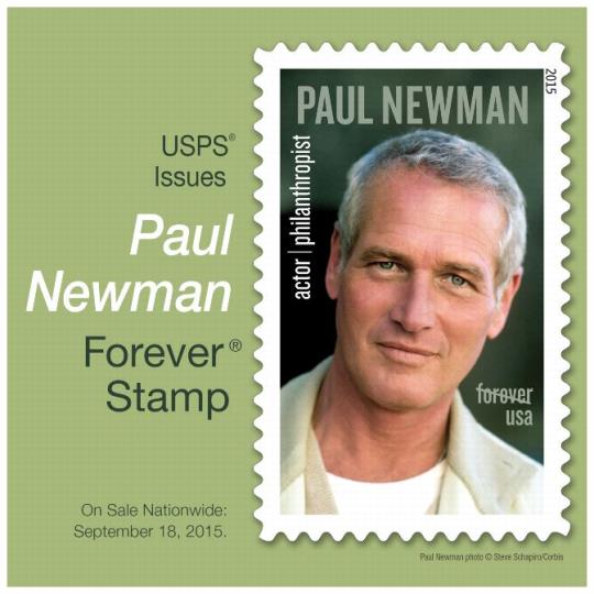 PB 22432, January 7, 2016 - Back Cover, USPS Issues Paul Newman Forever Stamp. On Sale Nationwide: September 18, 2015.