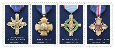 Memorial Day Service Cross Medals Stamps