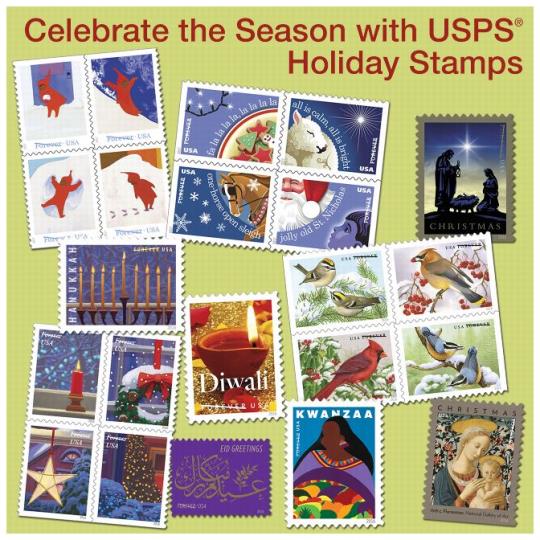 PB 22481, Back Cover, Celebrate the Season with USPS Holiday Stamps.