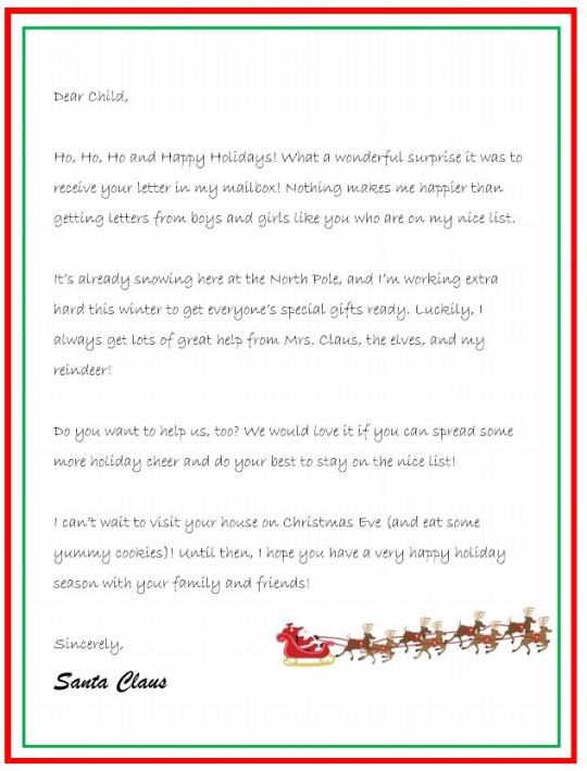 Letter from Santa 2