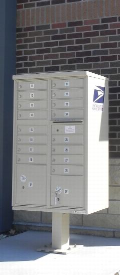 image of a pedestal delivery method with multiple mailboxes