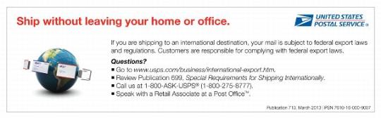 displays urls to assist with shipping internationally online and shows packages circling the globe