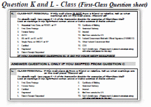 Image of Question K and L Image contains text Question K and L - class (First-Class Question sheet at the top of the image. Image is of question K and L.