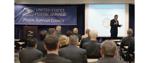 Postmaster General & CEO Patrick Donahoe speaks to attendees at the 2013 PSC Conference.