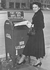 Experimental foot-pedal mailbox, 1956