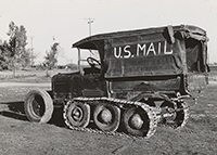 Mail truck with caterpillar treads, 1940