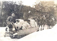 Horse-drawn sled, ca. 1920