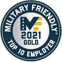 Image of the Military Friendly Employer 2021 award logo
