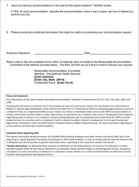 Reasonable Accommodation Request - Page 2