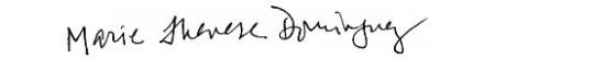 Signature of Marie Therese Dominguez