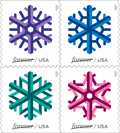 2015 Geometric Snowflake stamps