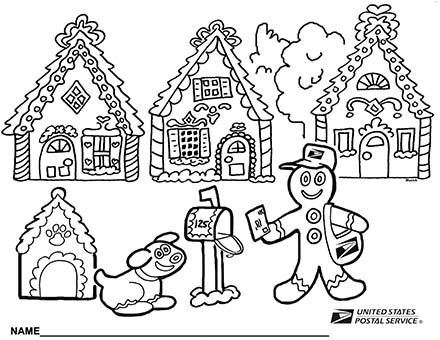 USPS holiday coloring page.