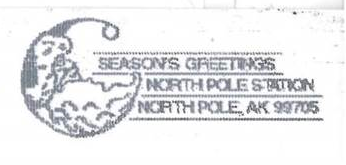 Seasons Greetings North Pole Station postmark image