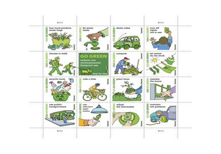 Go Green stamp page