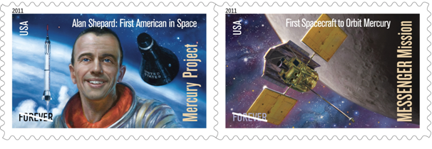 Mercury Project and Messenger Mission Forever Commemorative Stamps Pane of 20 Stamps