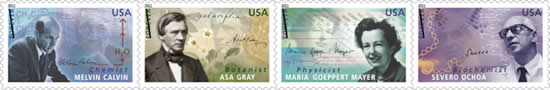 Forever Stamps Honoring Four Distinguished Scientists