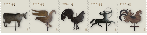 .S. Postal Service Issues Weather Vanes Stamps 