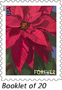 Poinsettia Forever Stamps - Booklet of 20