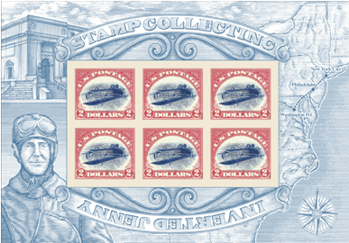 Inverted Jenny collector's stamp