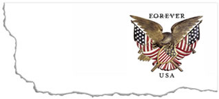 Folk Art Eagle Stamped Envelope
