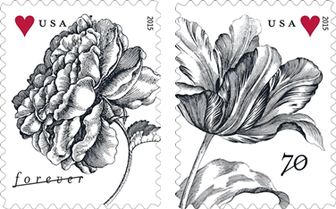Vintage Rose and Vintage Tulip stamps