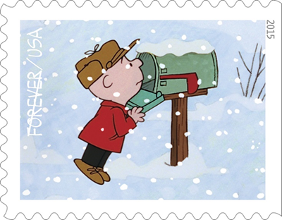 Scene from Charlie Brown stamps