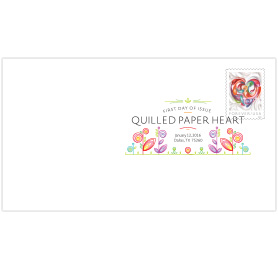 Quilled Paper Heart Digital Color Postmark