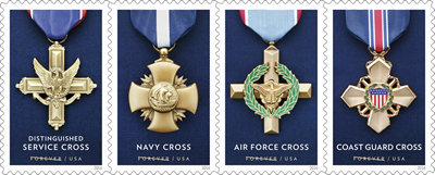 Service Cross Medals Forever stamps