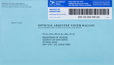 Official absentee voter ballot
