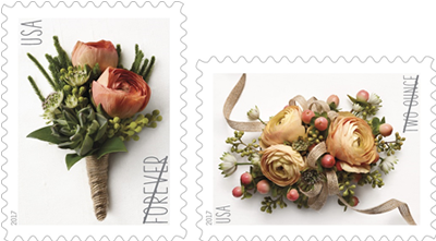 Celebration Corsage and Celebration Boutonniere Forever stamps