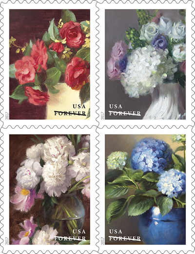 Flowers from the Garden Forever stamps