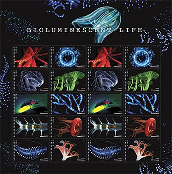 Bioluminescent Life Forever stamps