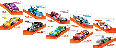 hot wheels postage stamps