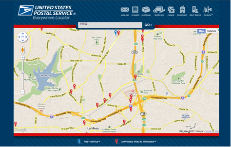USPS Everywhere map