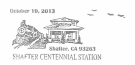 Shafter, California Special Centennial Commemorative Postmark
