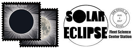 Total Eclipse of the Sun Forever stamp and pictorial postmark 