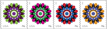Kaleidoscope Flowers Stamps