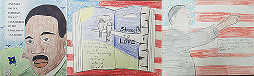 art work submitted by students from the Dr. Martin Luther King, Jr. Elementary School