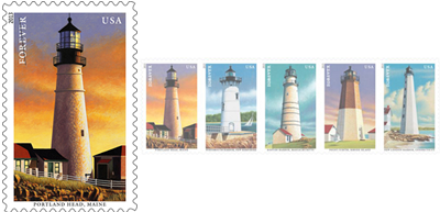 New England Coastal Lighthouses Forever stamps