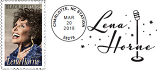 the Lena Horne pictorial postmark and Forever stamp