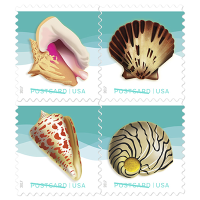 Sea shell stamps