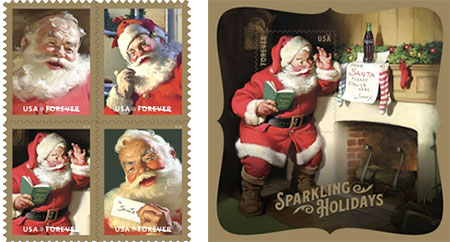  2018 Sparkling Holidays Forever Stamps Santa Claus