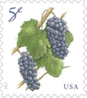 5-cent denominated Grapes stamp