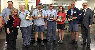Provo City Carriers Neil Bushman, Jill Hansen, Warren Prete, Ron Lyons and Rural Carrier Hilma Grinsell 