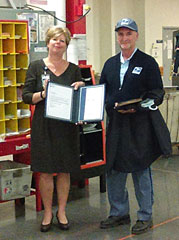 Rick Lockhart receives his Million Mile Club award