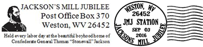 Jackson Mill Jubilee postmark