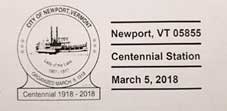 Newport, VT commemorative postmark
