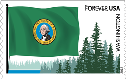 Washington State flag stamp Washington State flag stamp