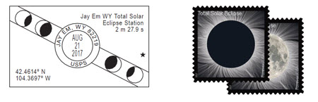 Jay EM Post Office Special Postmark and Total Eclipse of Sun Stamp