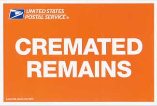Cremated remains label
